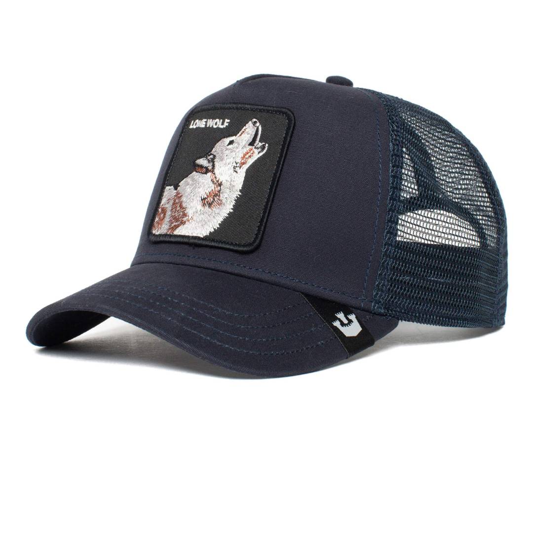 The Lone Wolf Navy Trucker Cap