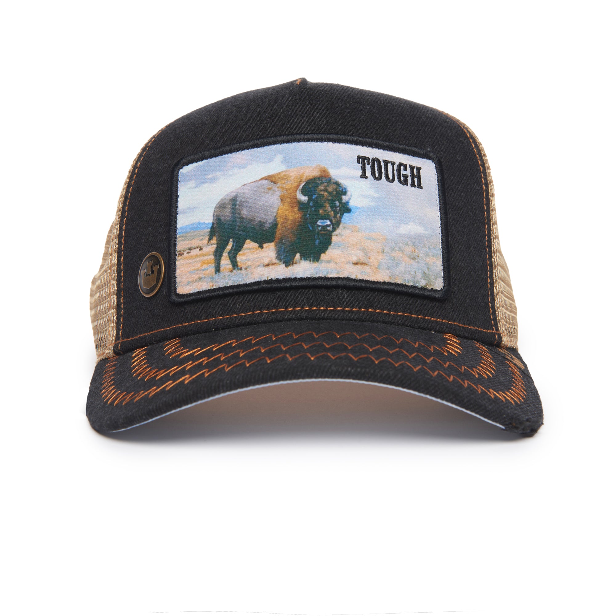 Tough Black Trucker Cap