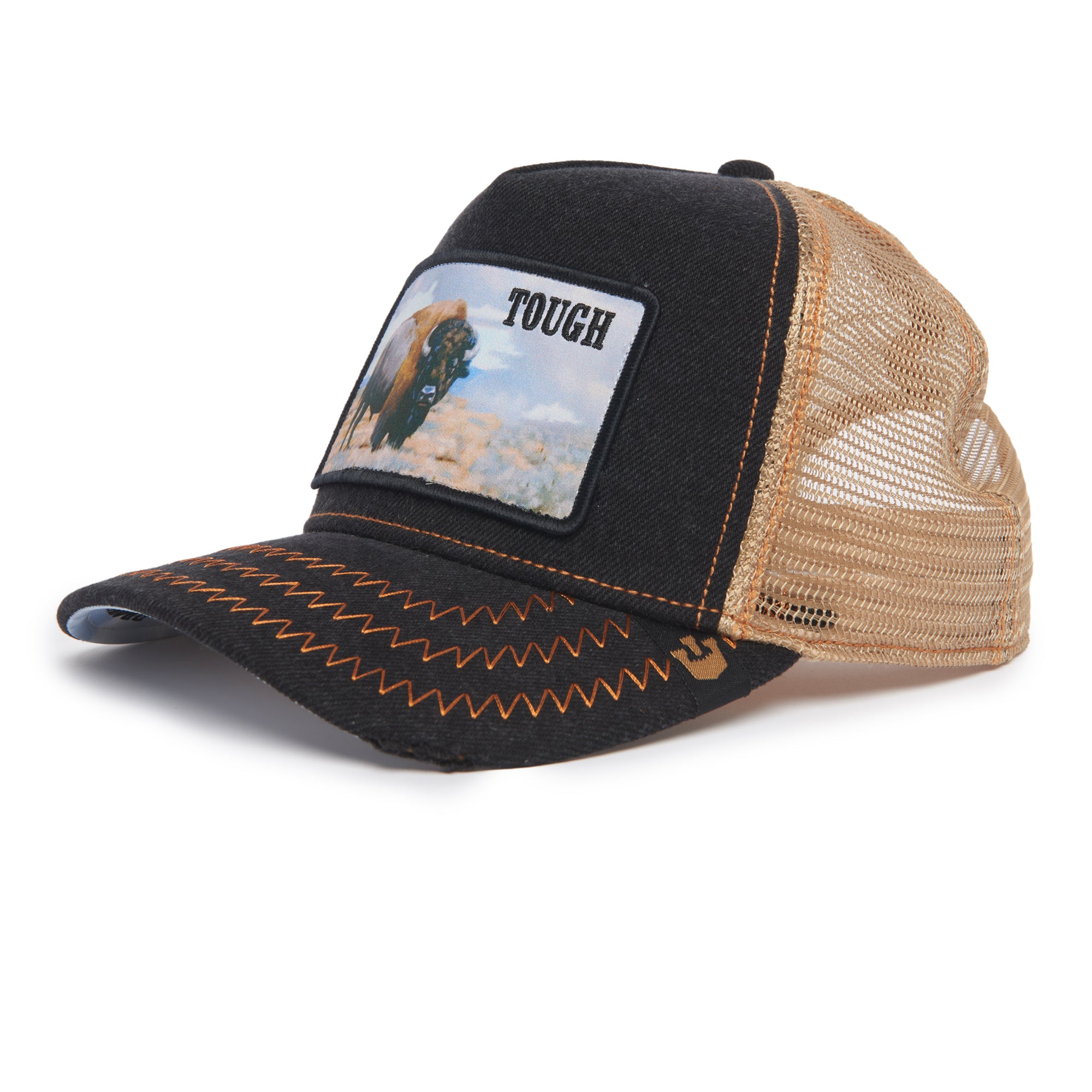Tough Black Trucker Cap