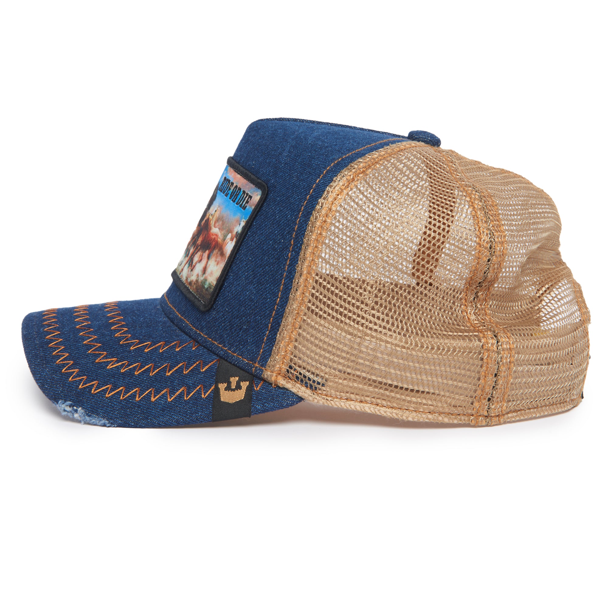 Ride Or Die Denim Trucker Cap