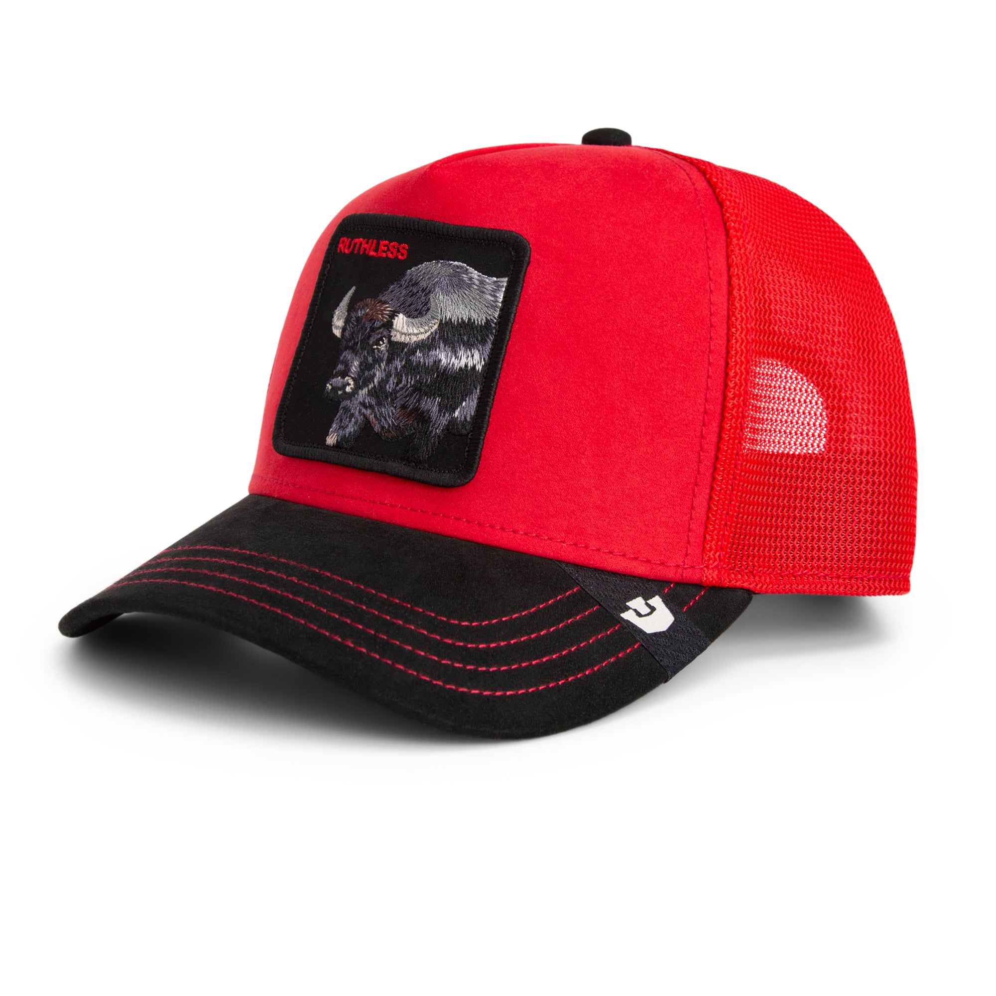 Suede Buffalo Red Trucker Cap