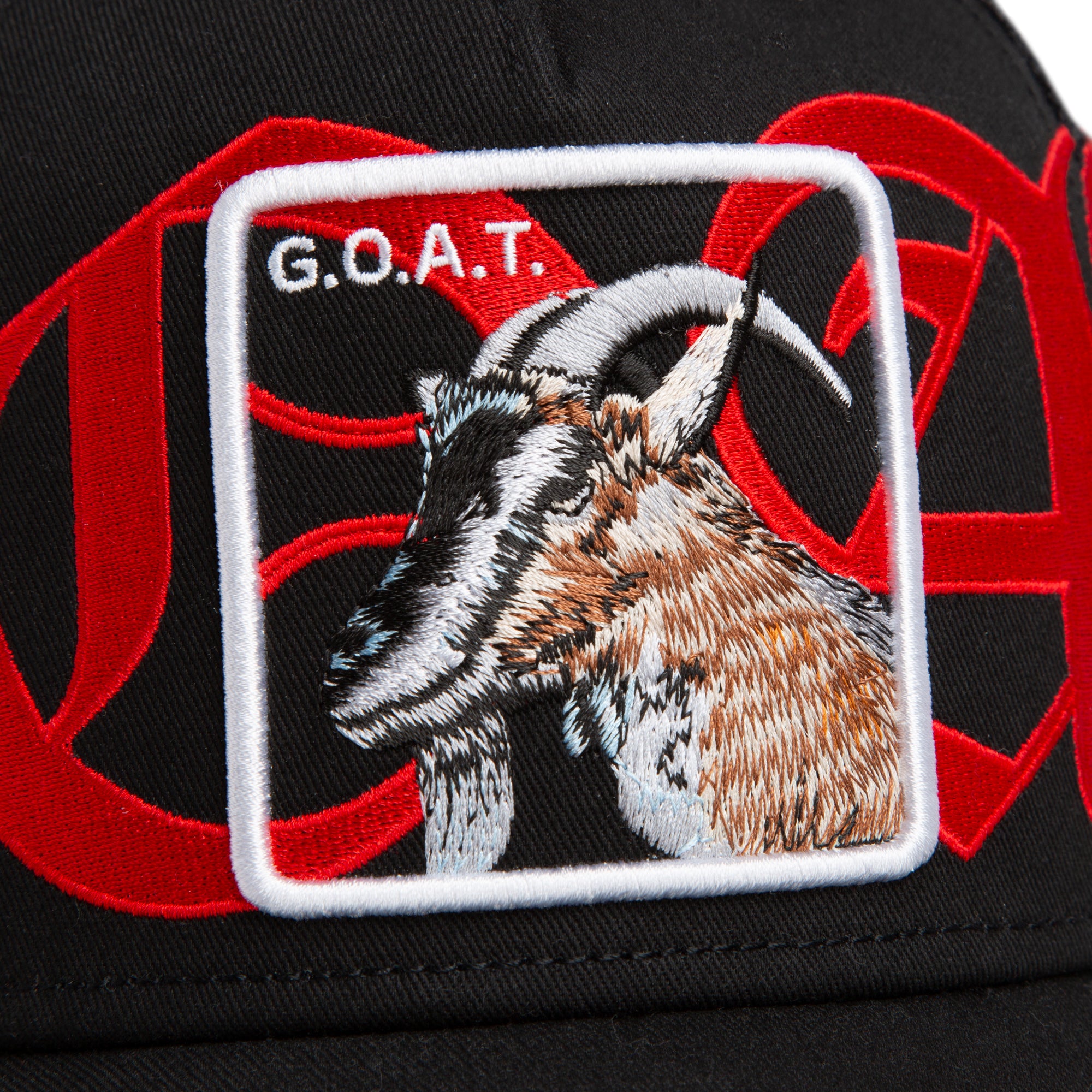 Old English Goat Black Trucker Cap
