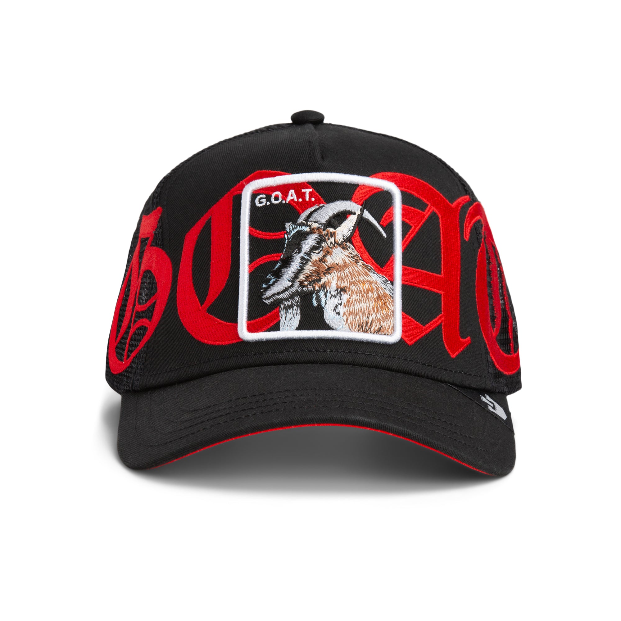 Old English Goat Black Trucker Cap