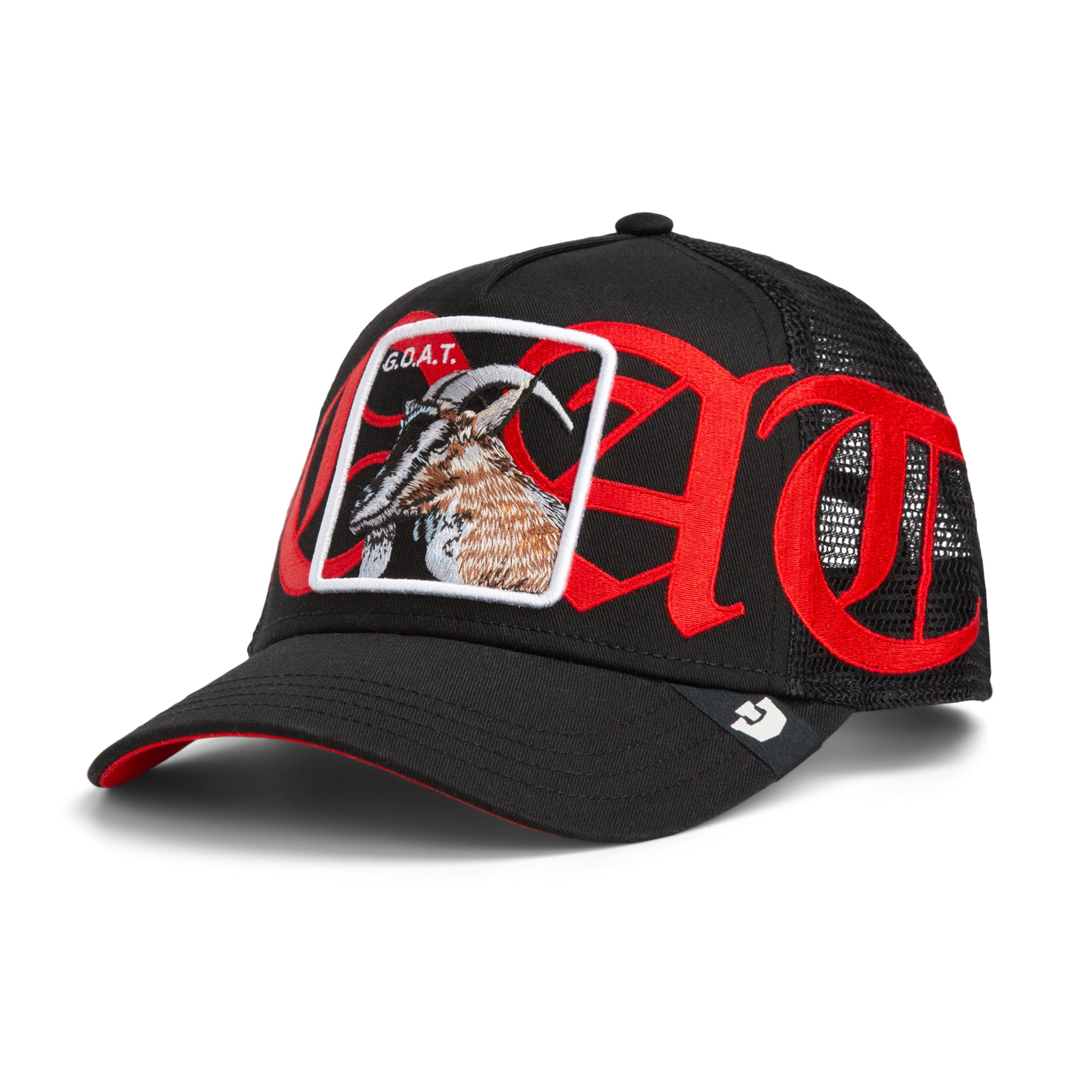 Old English Goat Black Trucker Cap