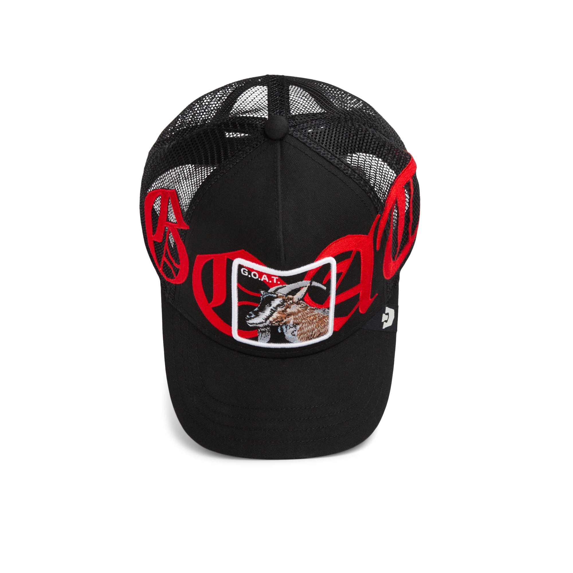 Old English Goat Black Trucker Cap