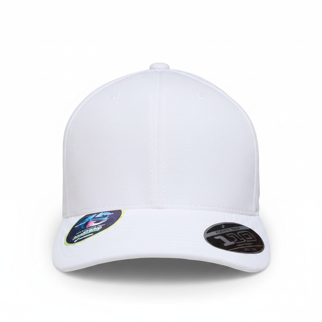 Flexfit: White Cool & Dry Mini Pique Adjustable Cap