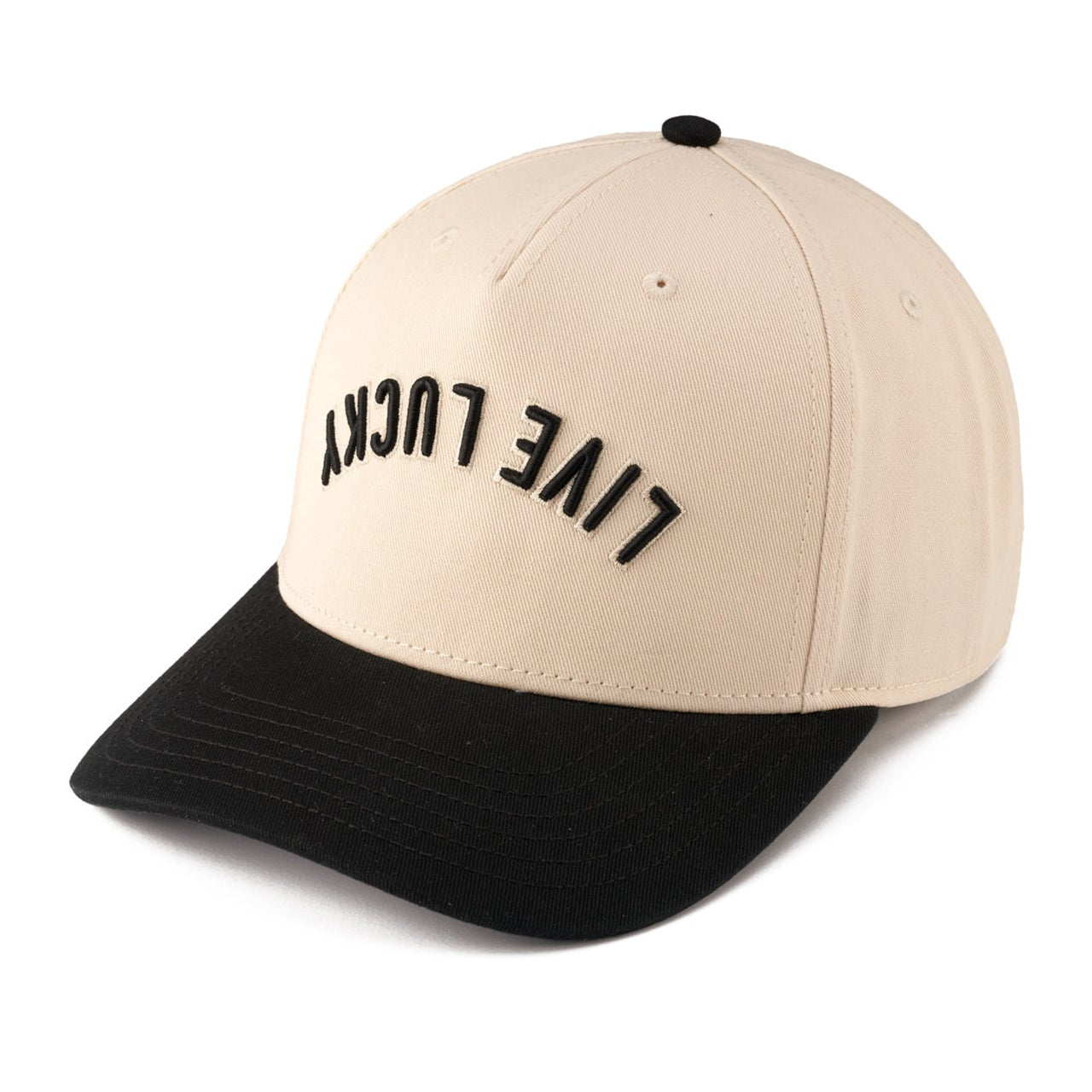 Upside Down Luck 1 Creme Snapback Cap