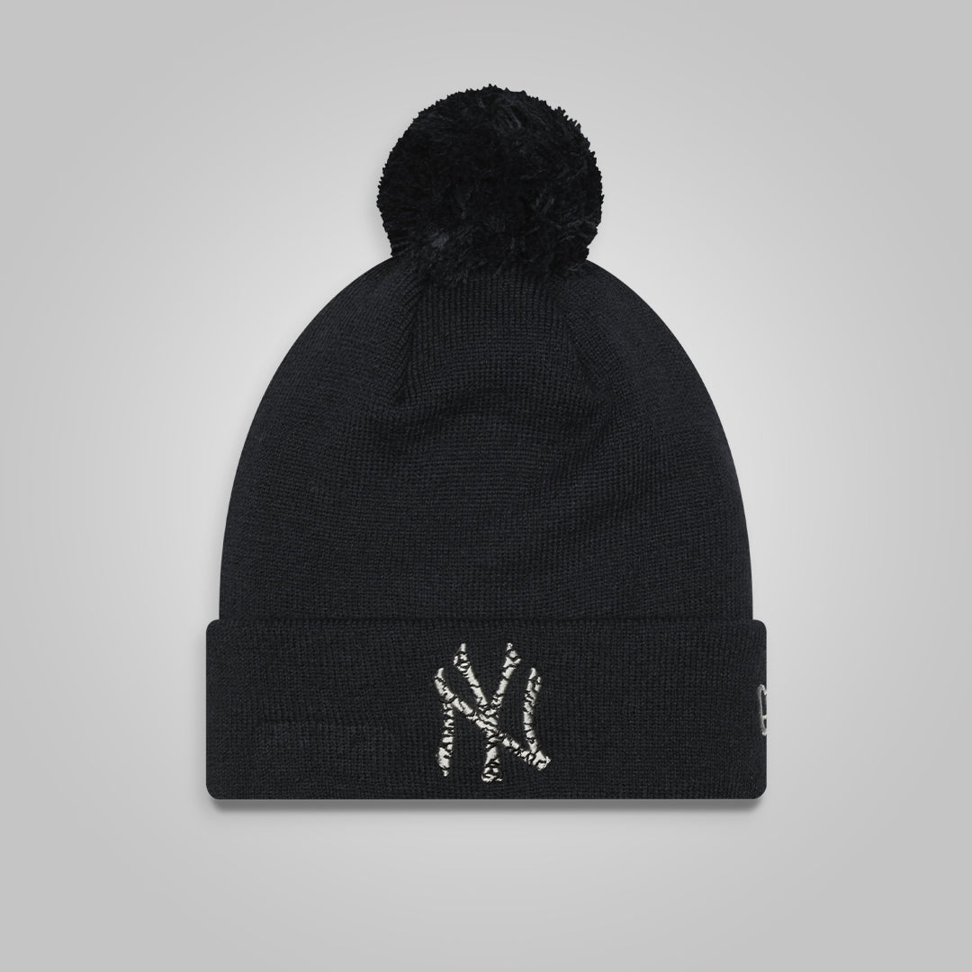 New York Yankees Infill Navy Bobble Beanie Hat