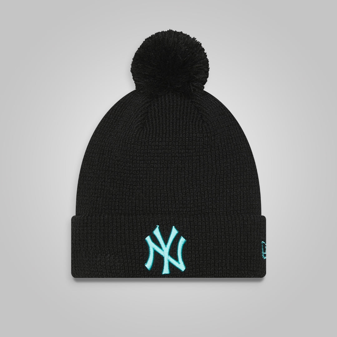 New York Yankees Pop Black Bobble Beanie Hat