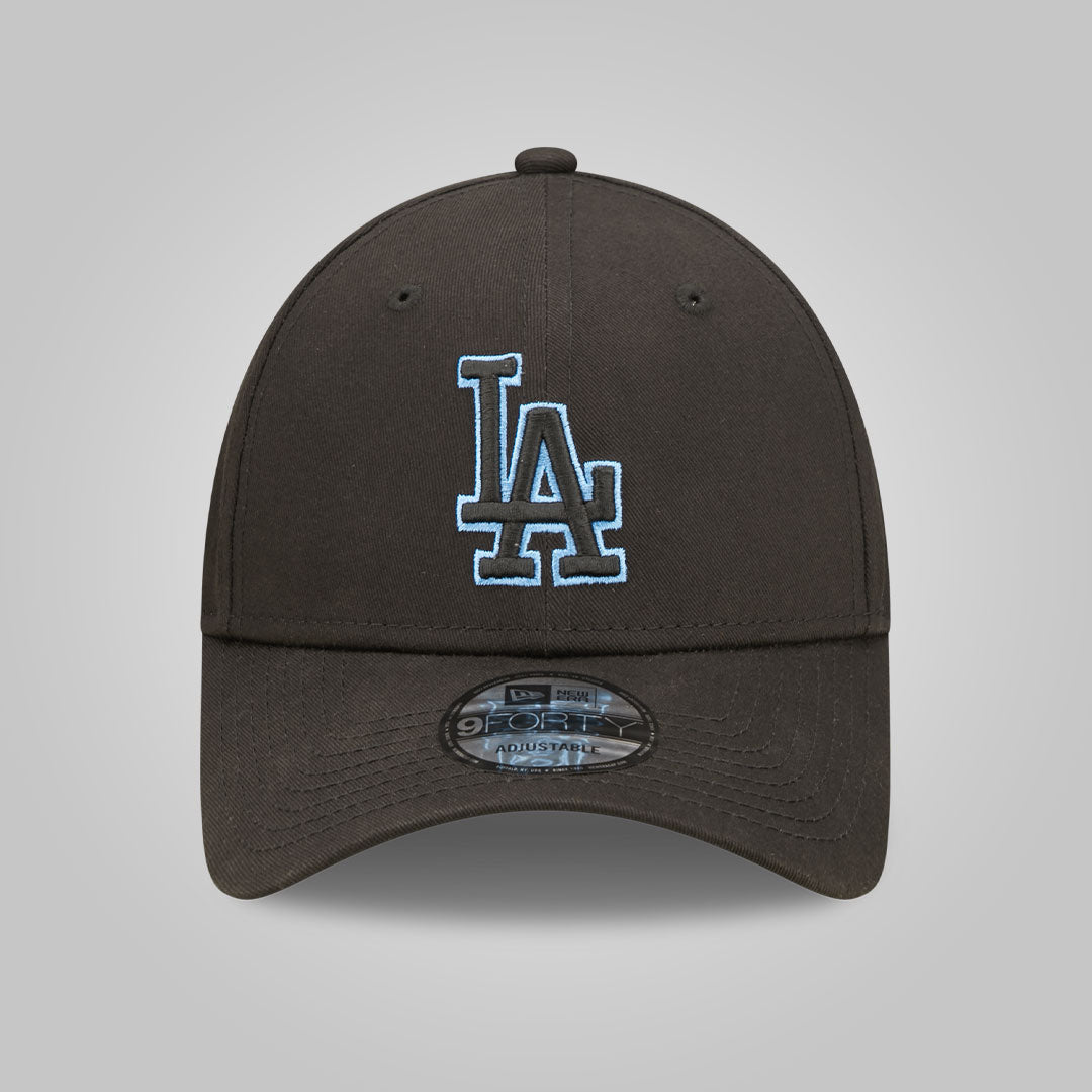 La Dodgers Team Outline Black 9FORTY Adjustable Cap