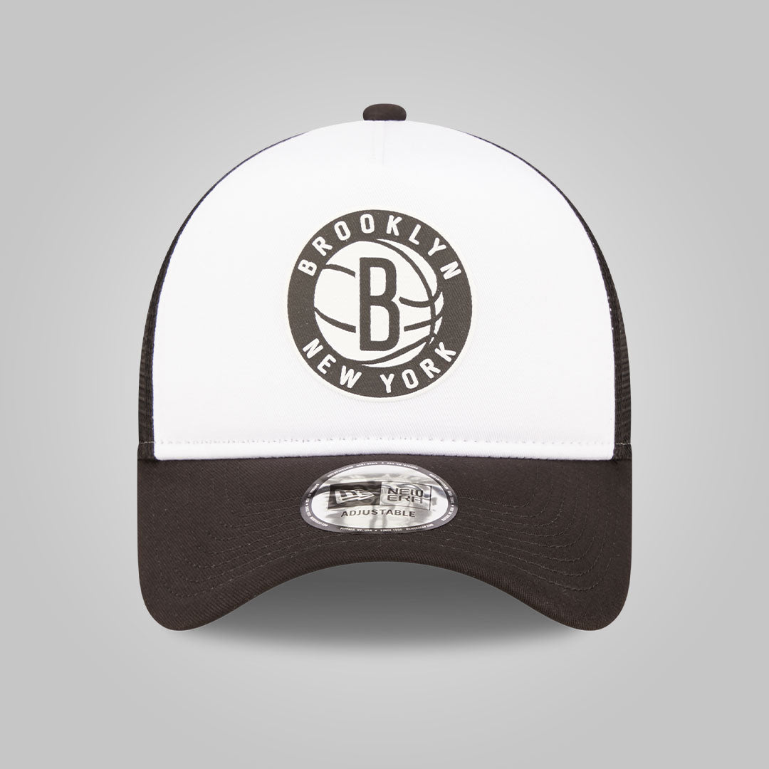 Block Brooklyn Nets Team Color White A-Frame Trucker Cap