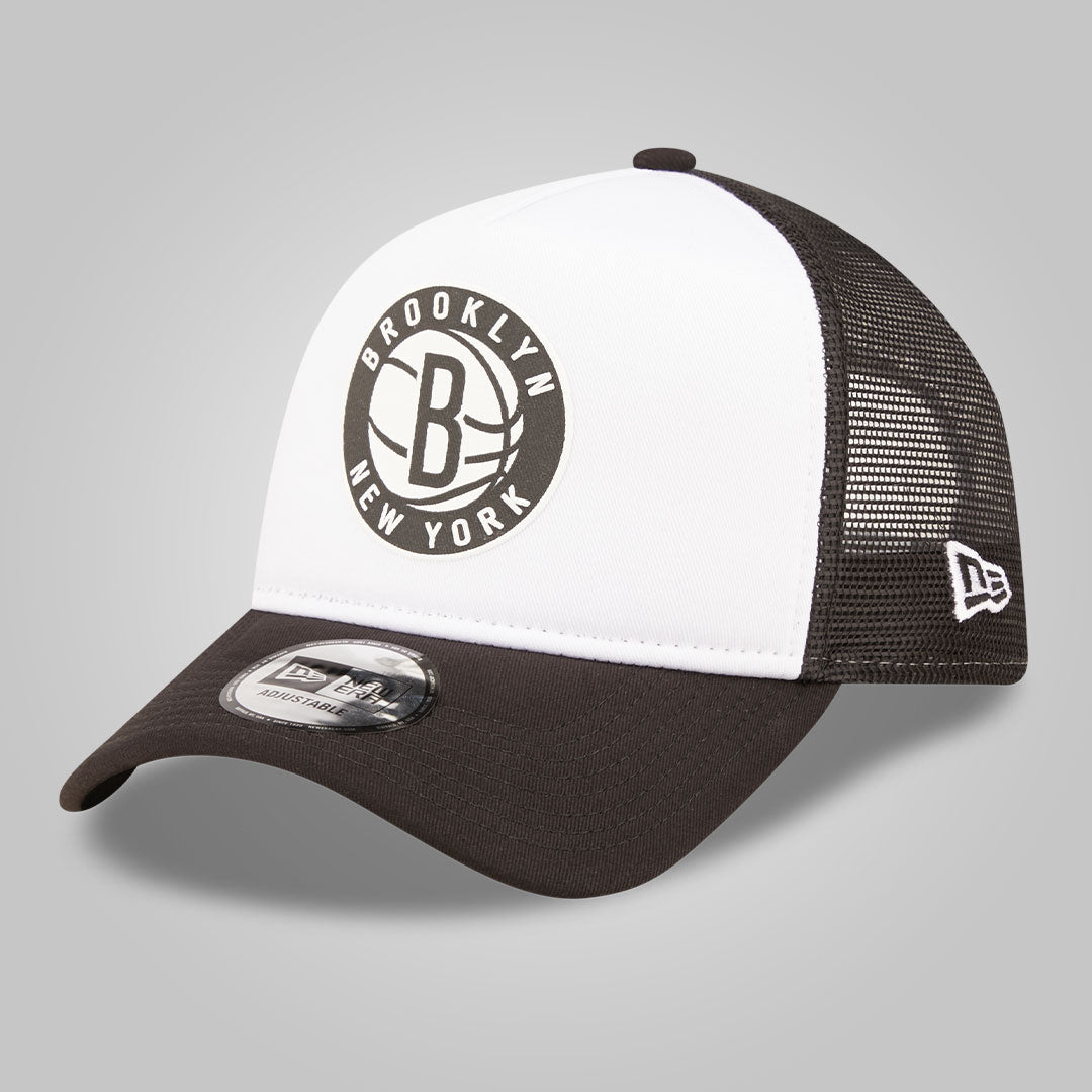 Block Brooklyn Nets Team Color White A-Frame Trucker Cap