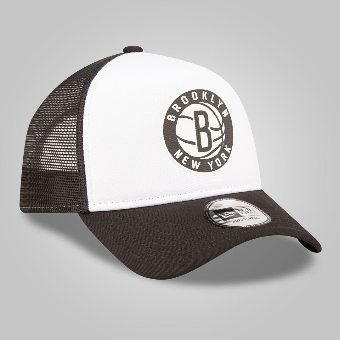 Block Brooklyn Nets Team Color White A-Frame Trucker Cap