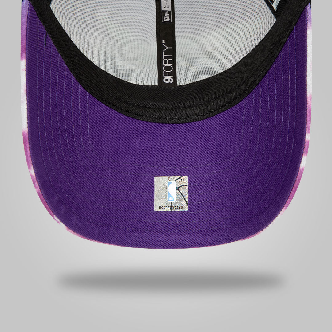 LA Lakers Cloud All Over Print Purple A-Frame Trucker Cap