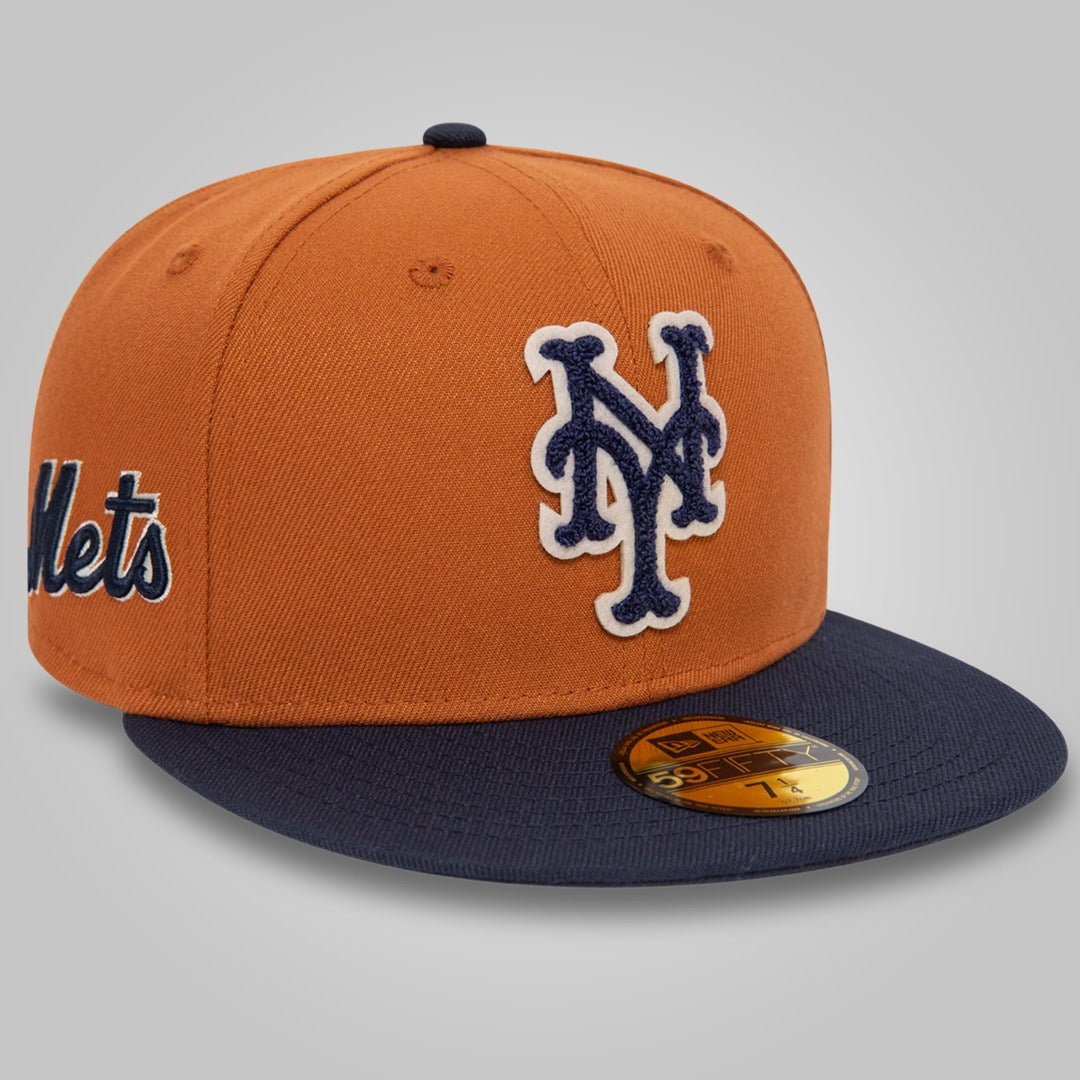 Casquette New Era 59FIFTY New York Mets Bleu Houx Orange Taille 8 MLB
