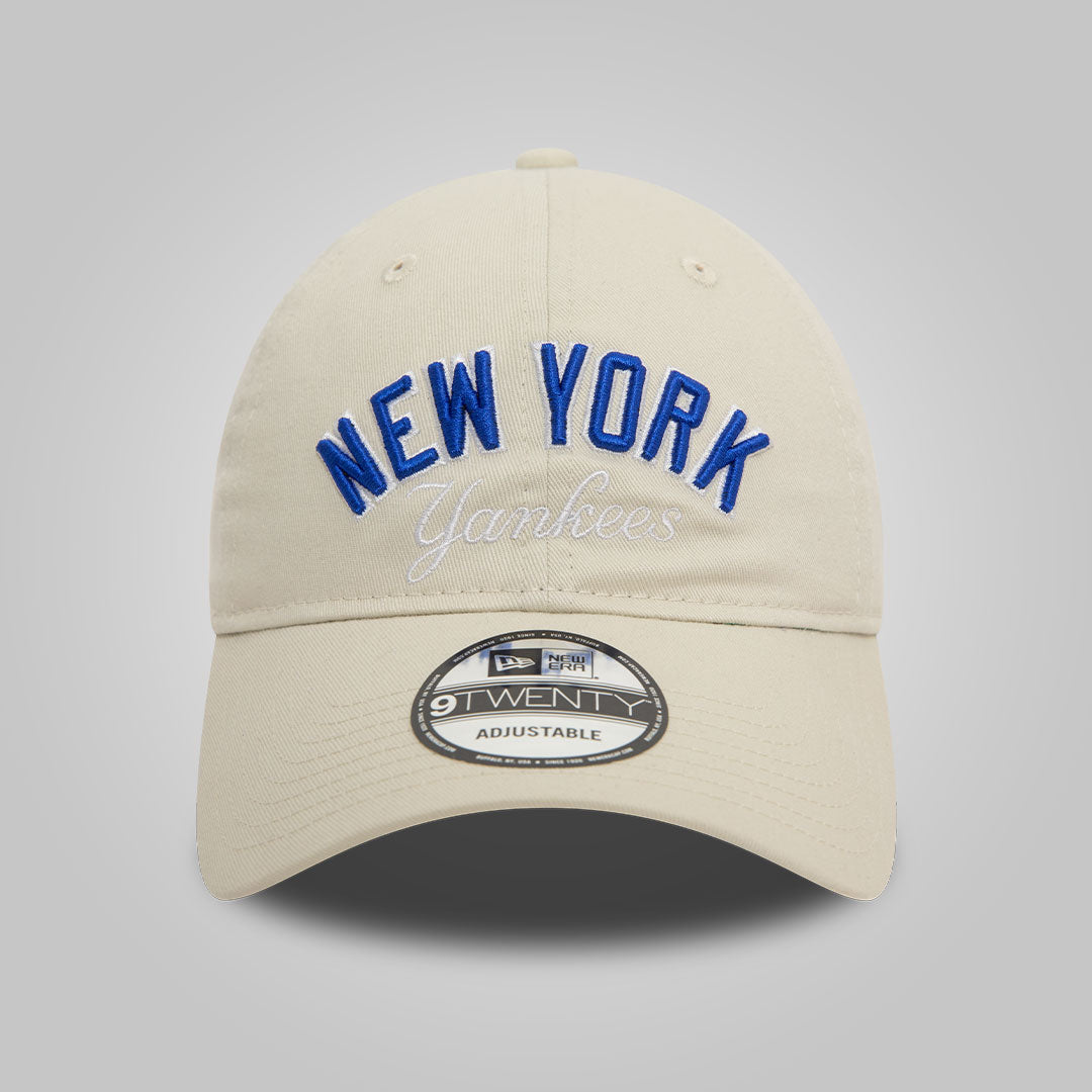 New York Yankees MLB Wordmark Off White 9TWENTY Adjustable Cap
