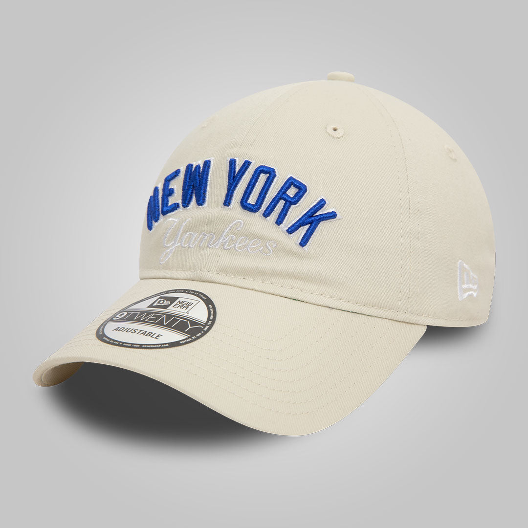 New York Yankees MLB Wordmark Off White 9TWENTY Adjustable Cap