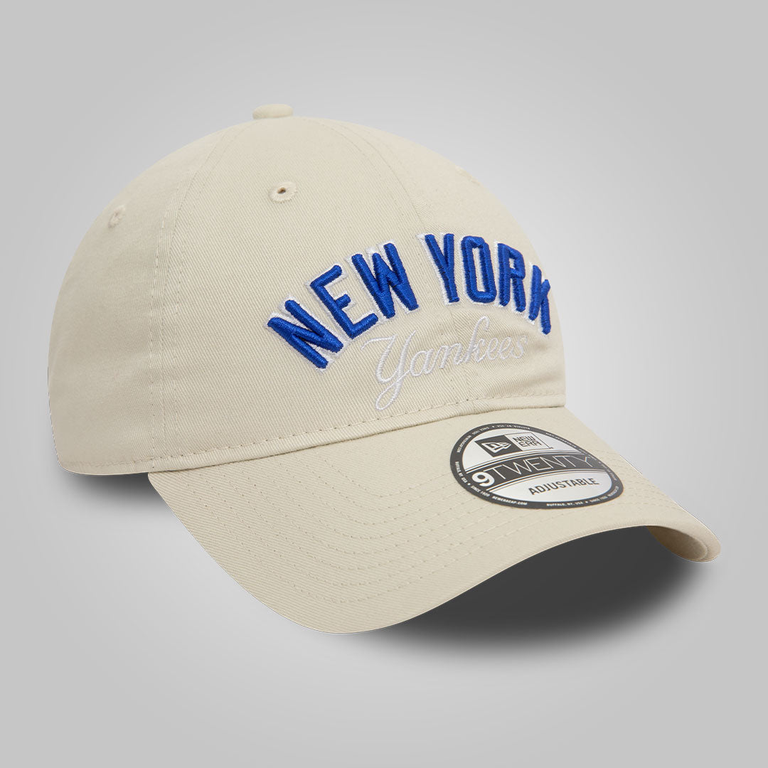 New York Yankees MLB Wordmark Off White 9TWENTY Adjustable Cap