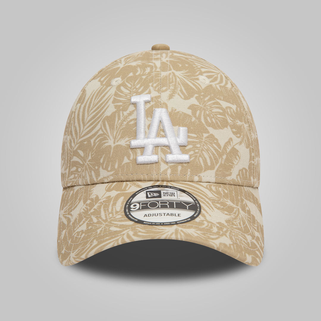 LA Dodgers MLB Summer All Over Print Light Beige 9FORTY Adjustable Cap
