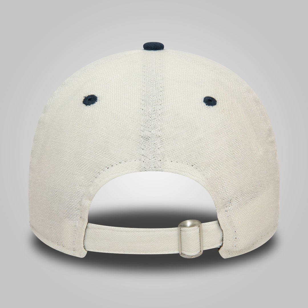 New Era Linen Script White and Dark Blue 9TWENTY Adjustable Cap