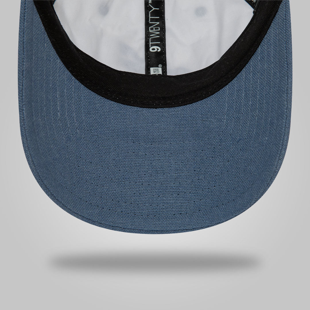 New Era Linen Script White and Blue 9TWENTY Adjustable Cap
