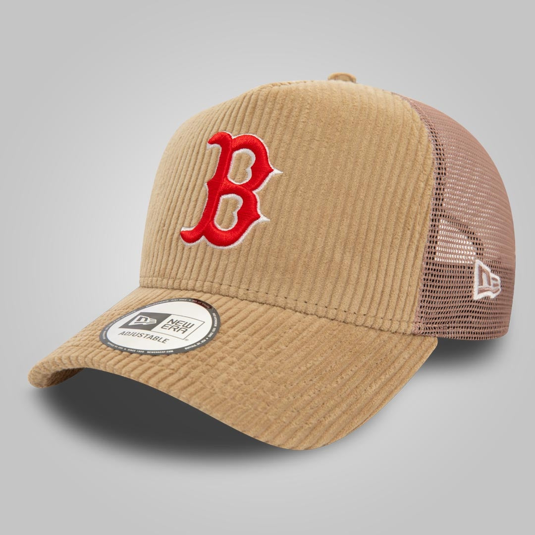 Boston Red Sox MLB Cord Beige E-Frame Adjustable Trucker Cap