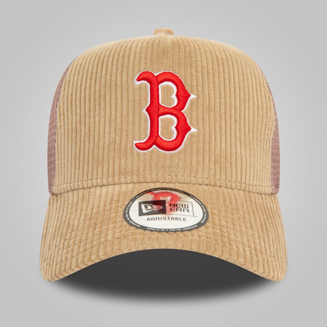 Boston Red Sox MLB Cord Beige E-Frame Adjustable Trucker Cap