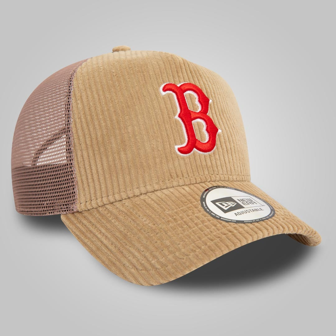 Boston Red Sox MLB Cord Beige E-Frame Adjustable Trucker Cap