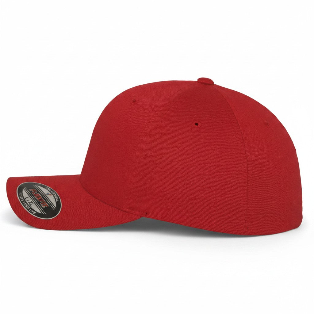Flexfit: Red Wooly Combed Stretch Fit Cap