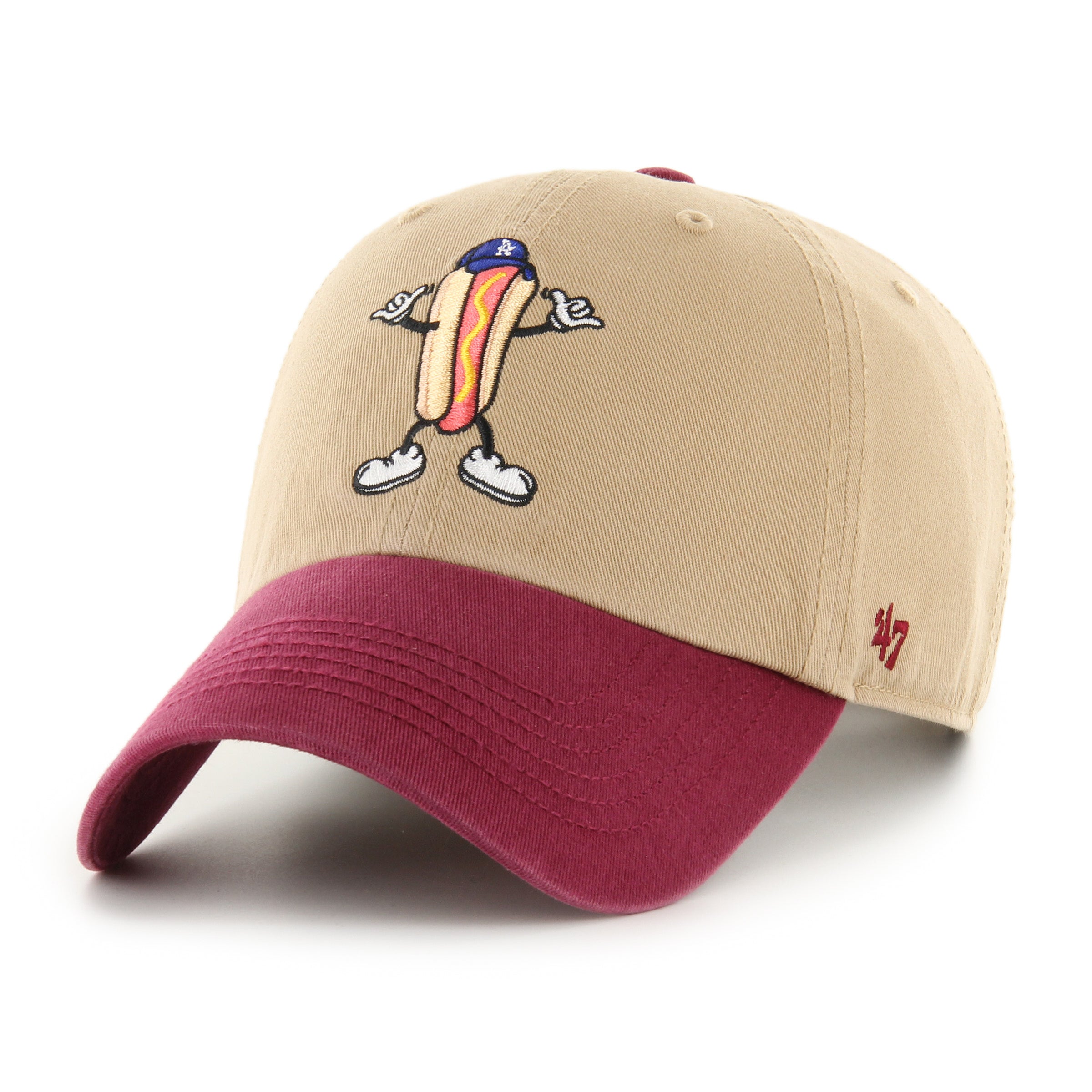 Los Angeles Dodgers Cartoon Icon '47 Clean Up Khaki Cap