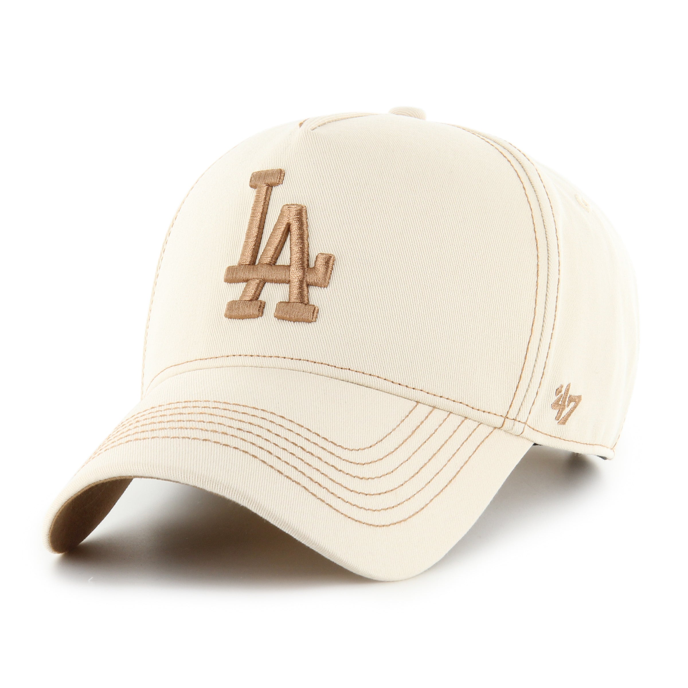 LA Dodgers Contrast Stitch ’47 MVP DT Beige Cap