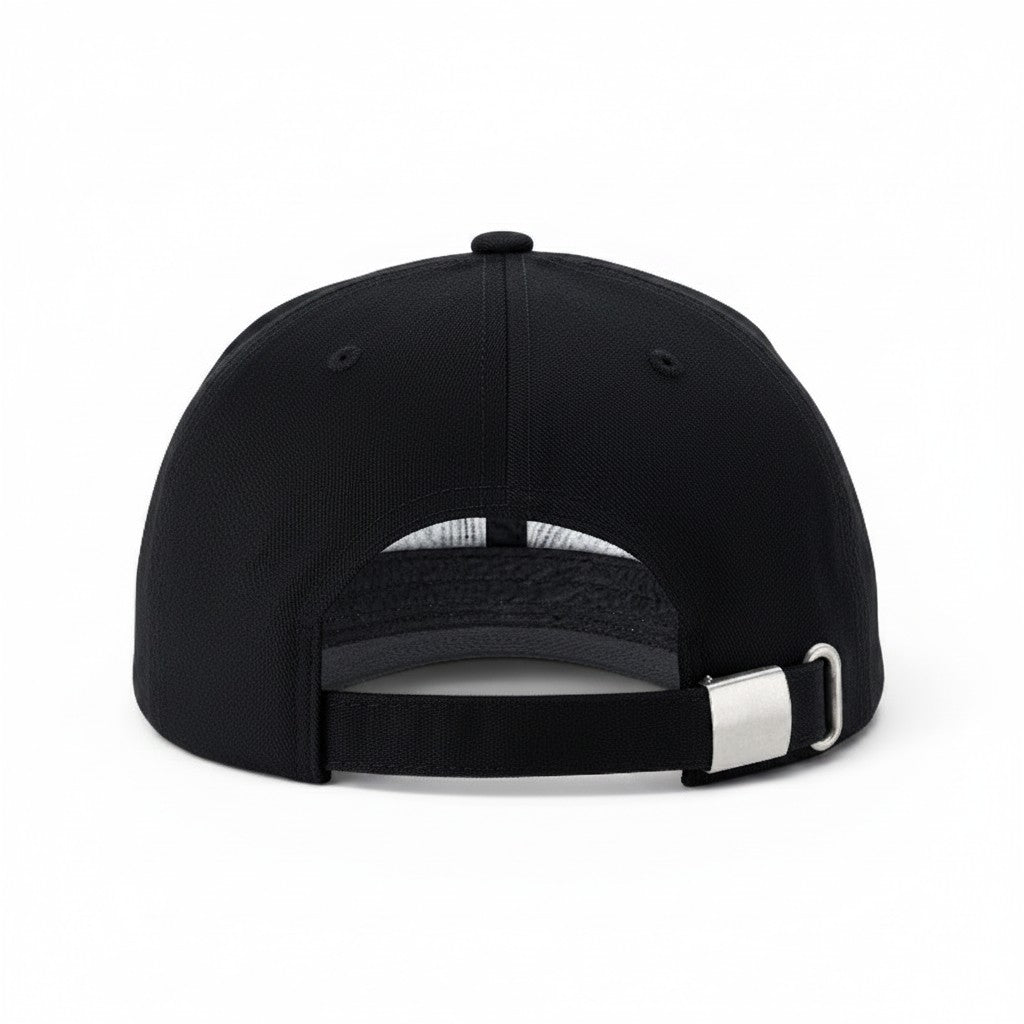 Flexfit: Black Mid Profile Dad Cap
