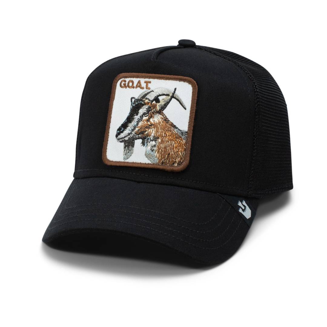 The GOAT Black Trucker Cap