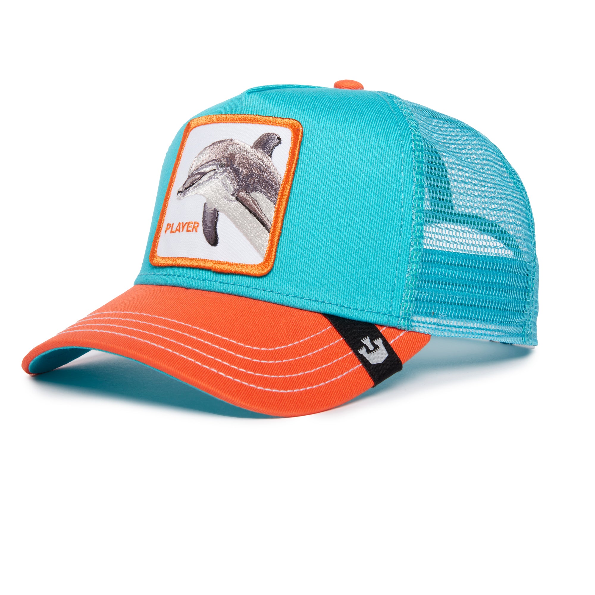 The Player Dolphin Turquoise Trucker Cap