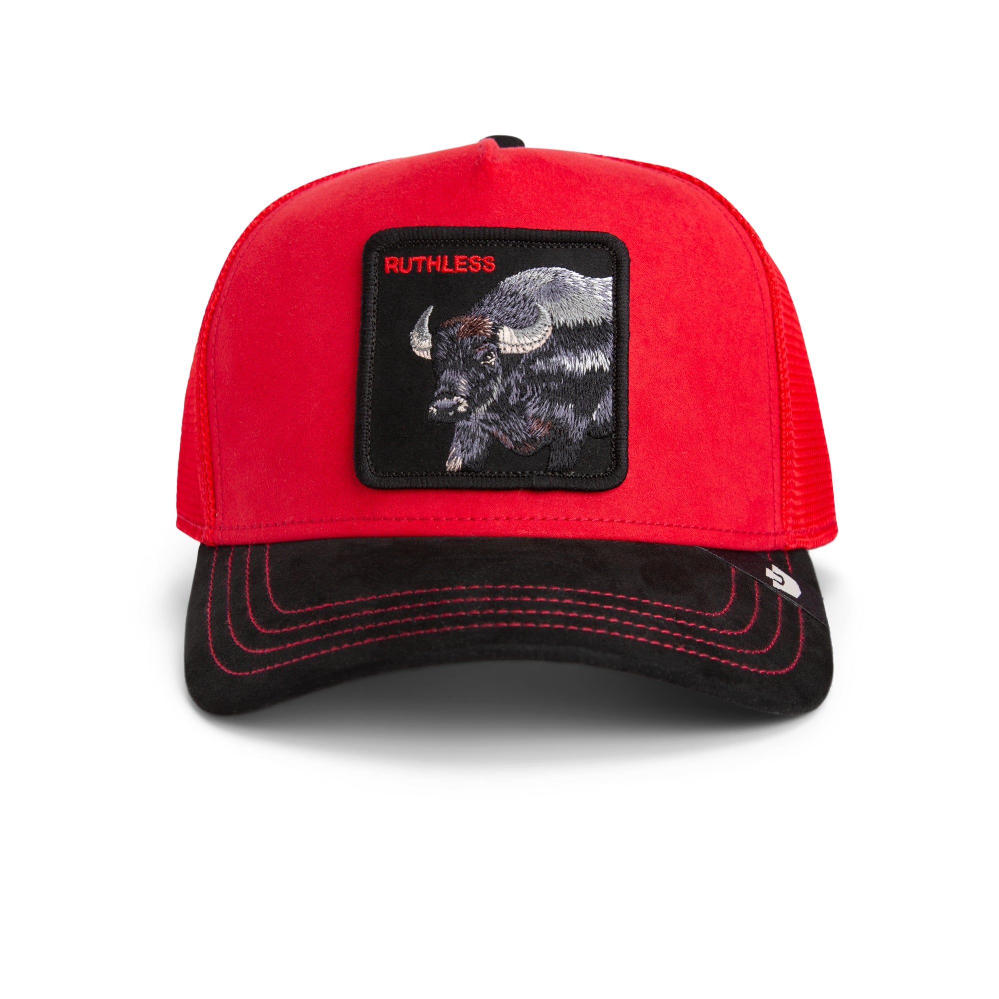 Suede Buffalo Red Trucker Cap