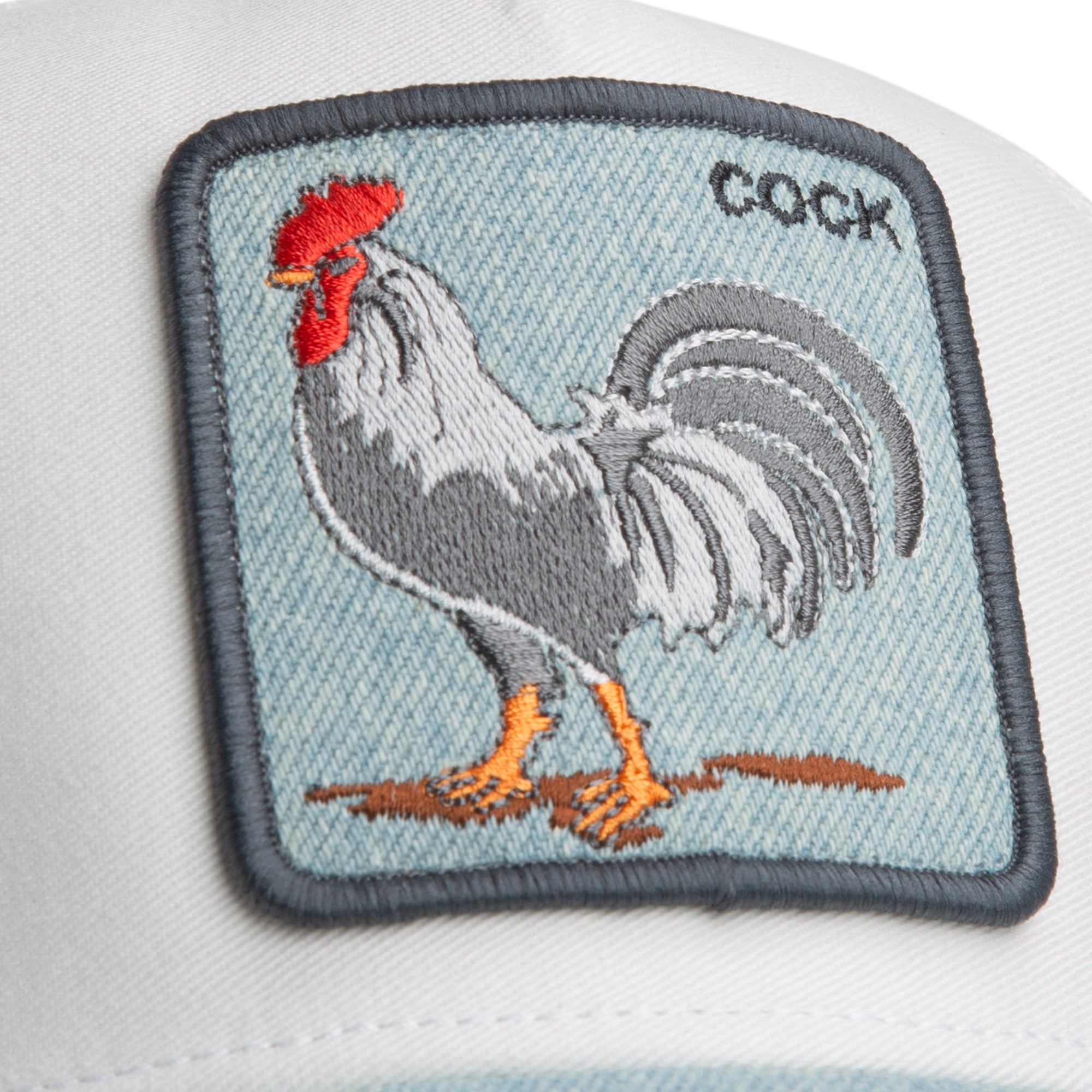 Denim Rooster Light Denim Trucker Cap