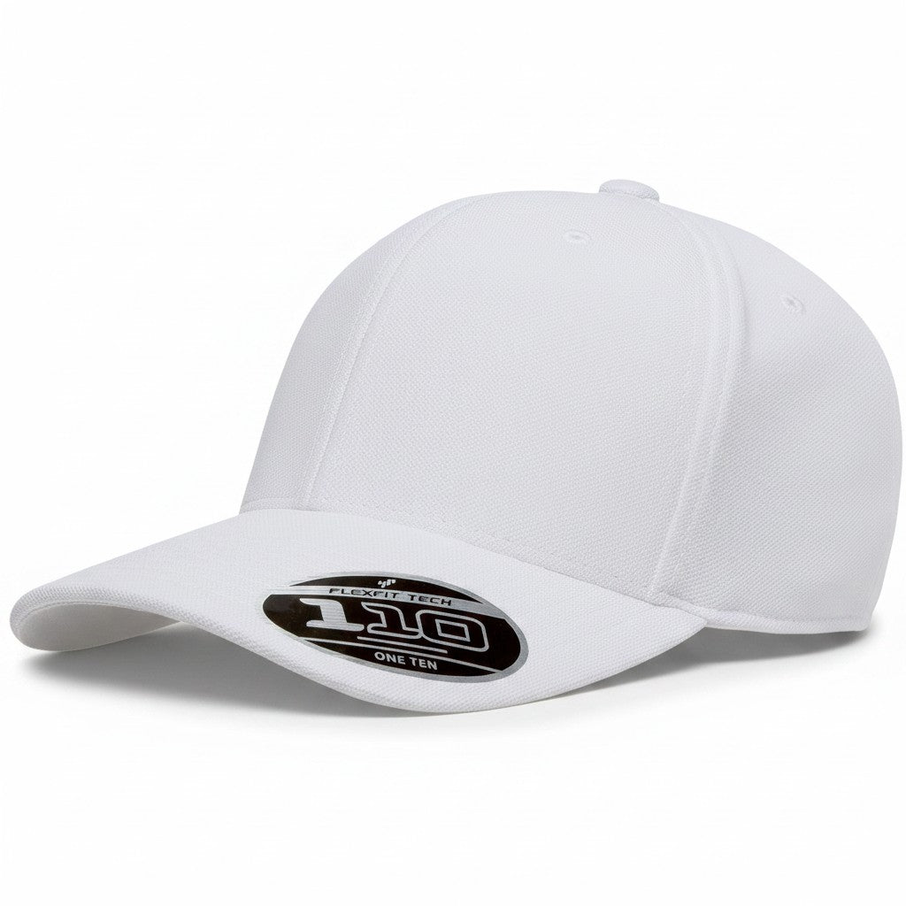 Flexfit: White Cool & Dry Mini Pique Adjustable Cap