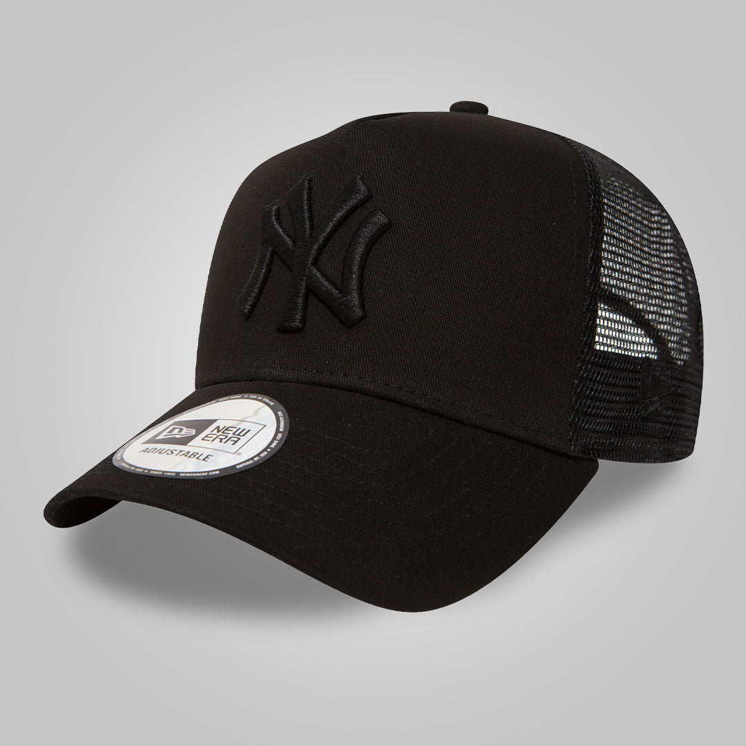 New York Yankees Clean Black A-Frame Trucker Cap