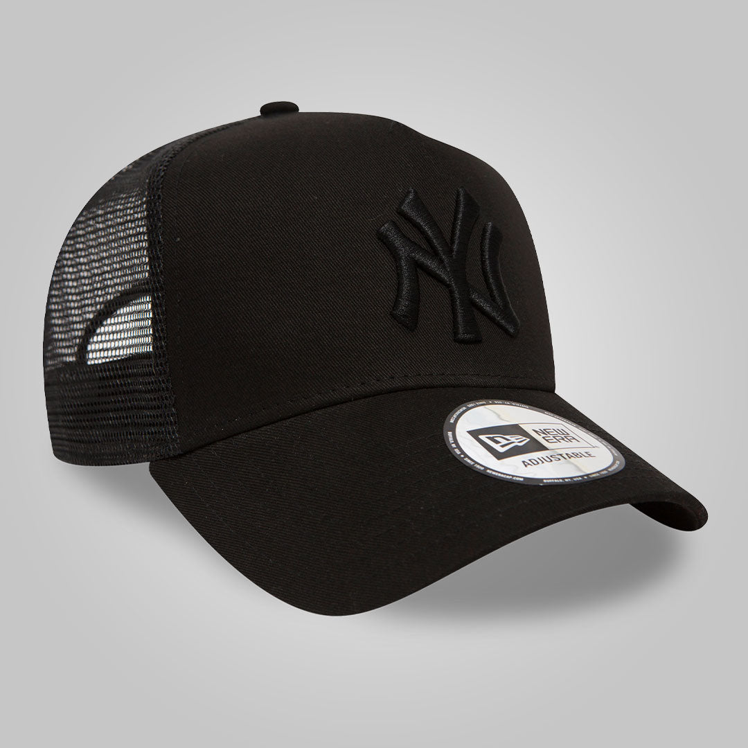 New York Yankees Clean Black A-Frame Trucker Cap