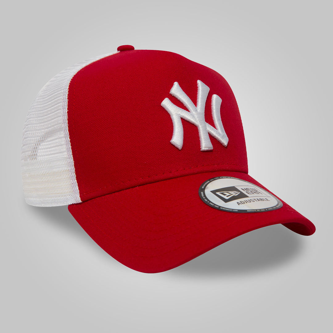 New York Yankees Clean Red A-Frame Trucker Cap