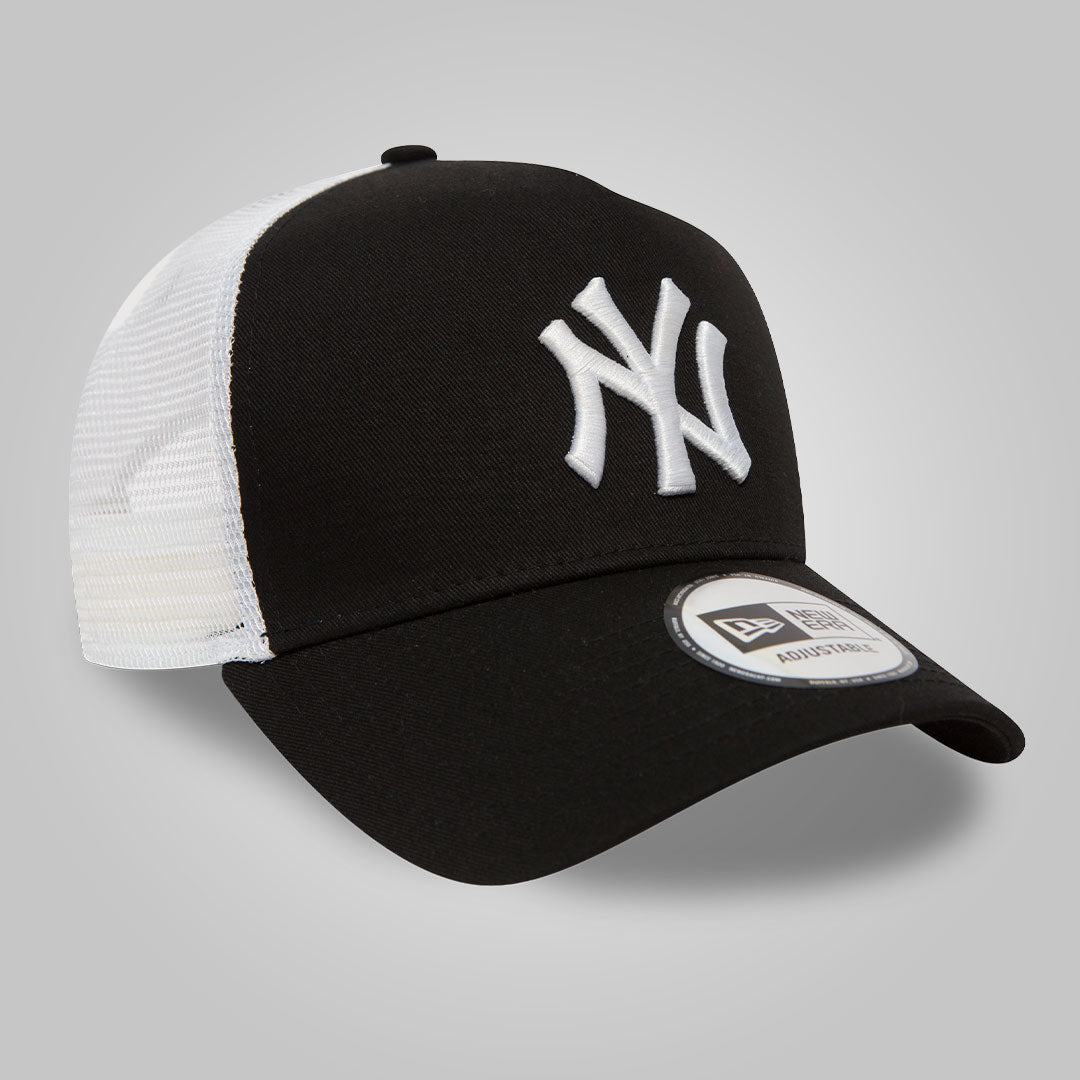 New York Yankees Clean Black A-Frame Trucker Cap