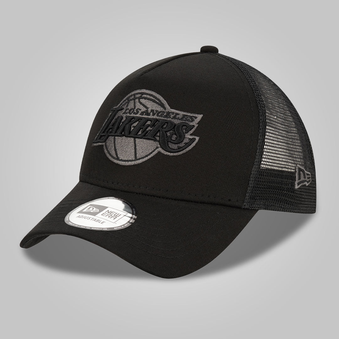 LA Lakers Tonal Black A-Frame Trucker Cap