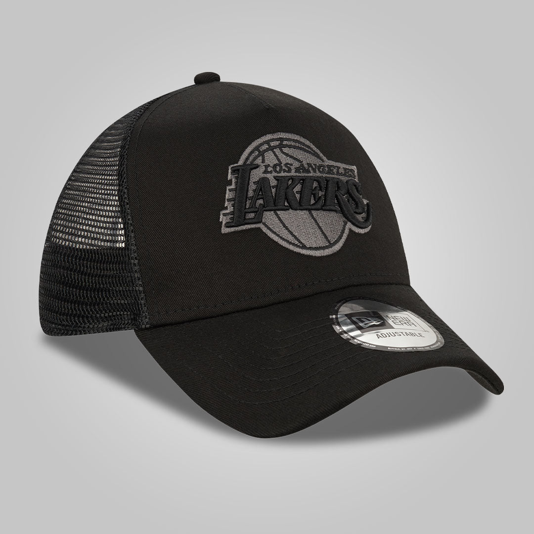 LA Lakers Tonal Black A-Frame Trucker Cap