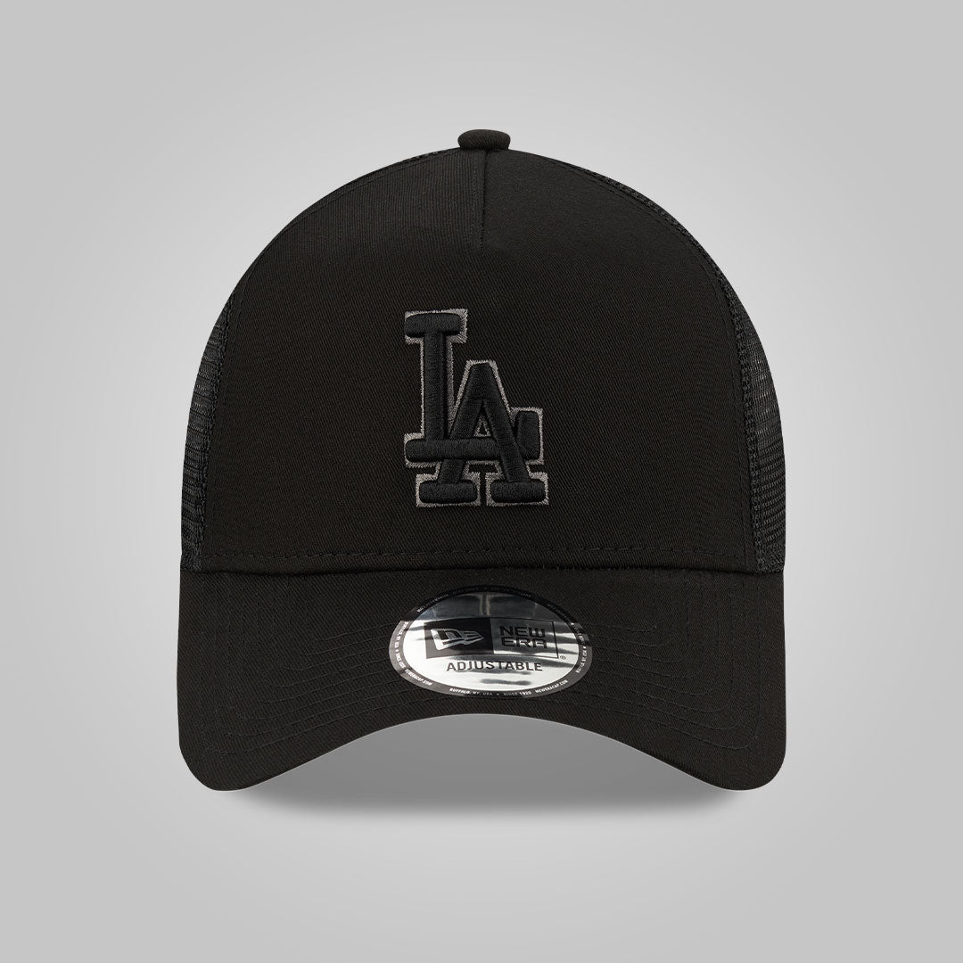 LA Dodgers Tonal Black A-Frame Trucker Cap