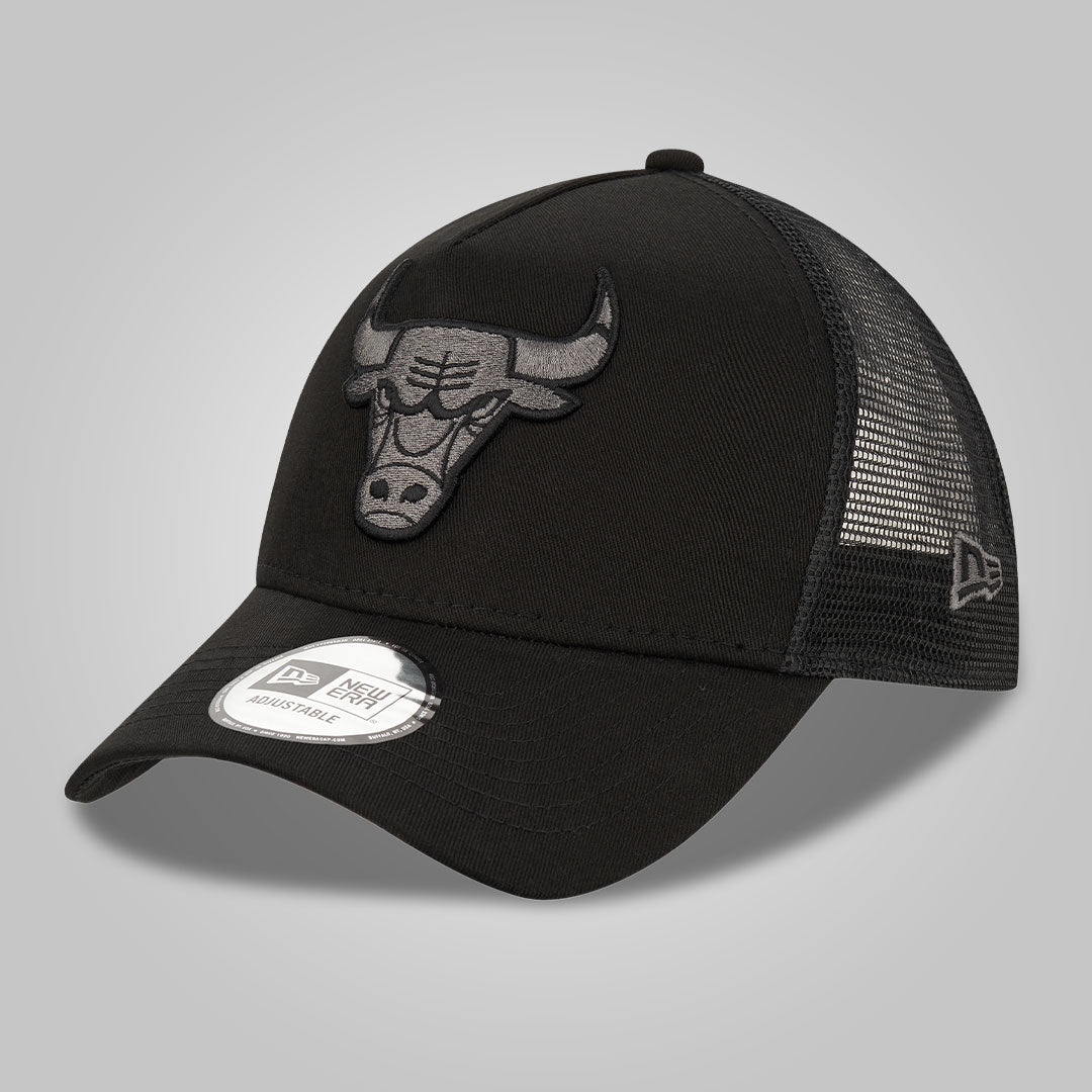 Chicago Bulls Tonal Black A-Frame Trucker Cap