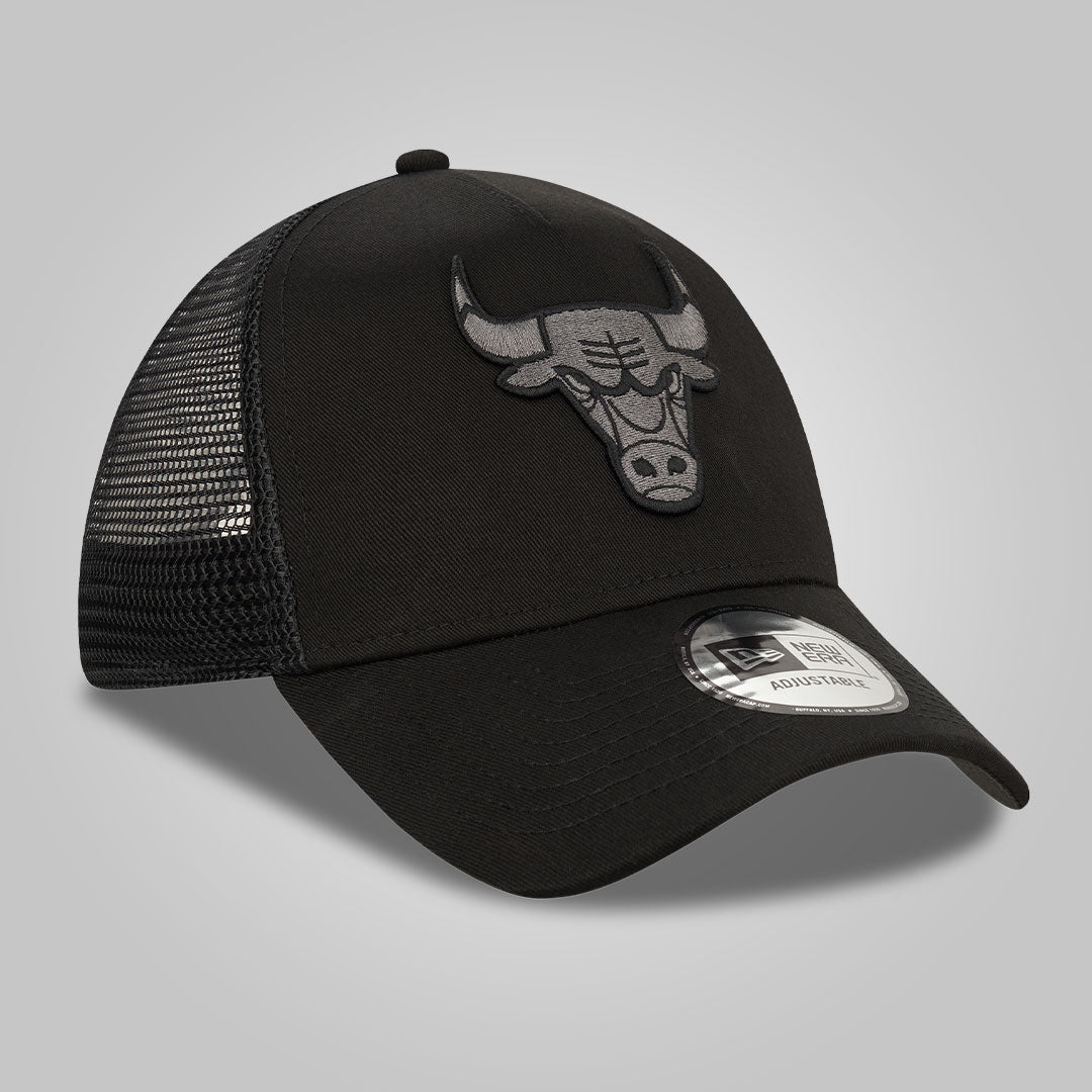 Chicago Bulls Tonal Black A-Frame Trucker Cap