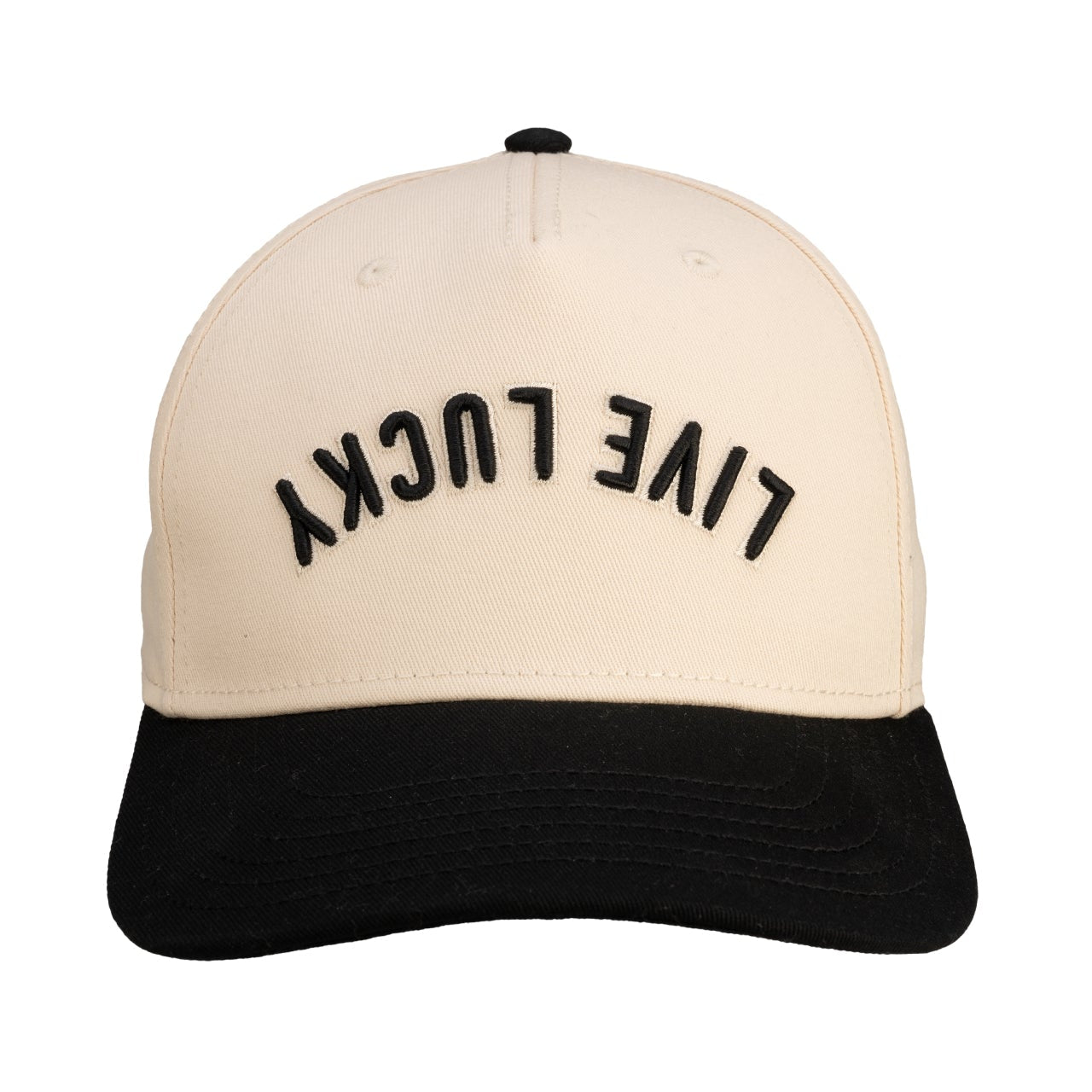 Upside Down Luck 1 Creme Snapback Cap