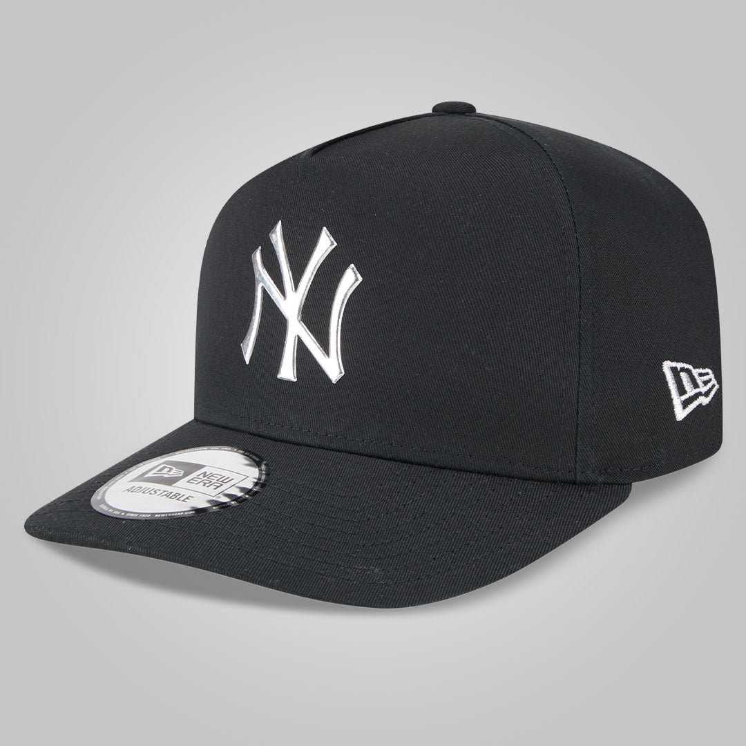 New York Yankees Foil Pack Black A-Frame Trucker Cap