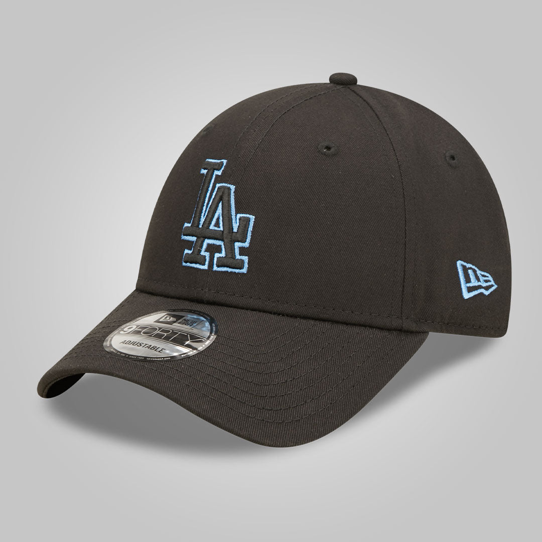 La Dodgers Team Outline Black 9FORTY Adjustable Cap