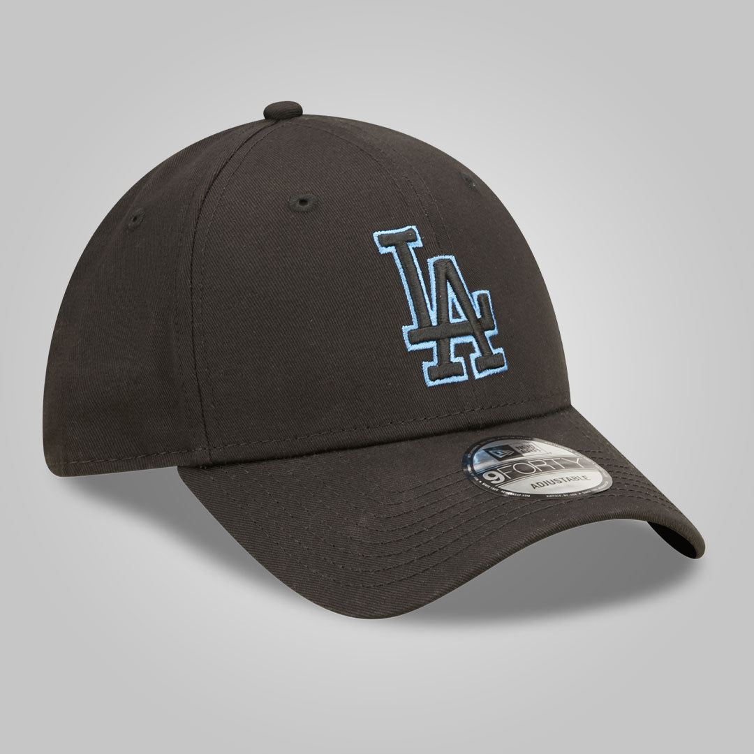 La Dodgers Team Outline Black 9FORTY Adjustable Cap